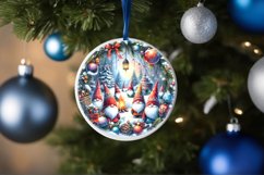 Winter Gnomes White Christmas Round Ornament Sublimation PNG Product Image 4