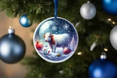 Cow Winter Scene Sublimation PNG Product Image 4