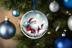 Winter Round Christmas Sublimation PNG Product Image 4