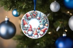 Winter Gnomes White Christmas Round Ornament Sublimation PNG Product Image 4