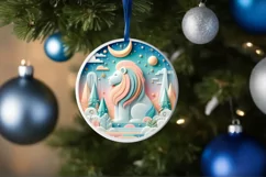 Round Christmas Ornament Sublimation|Clipart Product Image 1