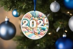 2025 Large Text Round Ornament Sublimation PNG Product Image 1