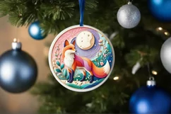 Round Christmas Ornament Sublimation|Clipart Product Image 1