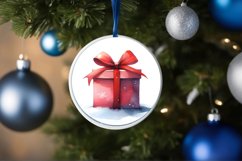 Watercolor Gift Round Ornament Sublimation PNG Product Image 4