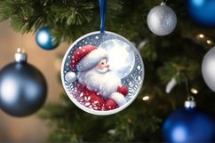 Watercolor Santa Round Christmas Image PNG Product Image 4