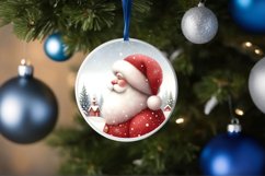 Watercolor Santa Round Christmas Image PNG Product Image 1