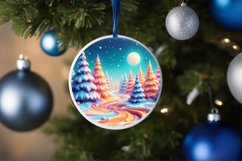 Winter Scene with Depth Round Ornament Sublimation PNG Product Image 4