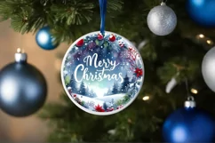 Winter Scene with Merry Christmas Sublimation PNG Product Image 4
