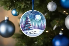Winter Scene with Merry Christmas Sublimation PNG Product Image 4