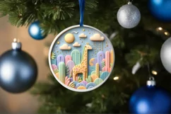 Round Christmas Ornament Sublimation|Clipart Product Image 3