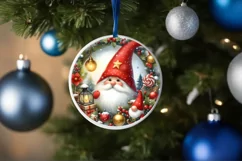 Gnome Round Christmas Clipart Sublimation PNG Product Image 4