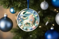 Round Christmas Ornament Sublimation|Clipart Product Image 1