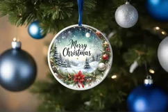 3D Merry Christmas Winter Scene Sublimation PNG Product Image 4