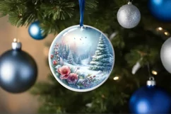 3D Flowers Winter Scene Sublimation PNG Product Image 4