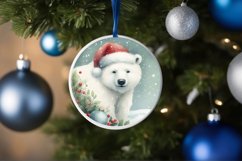 Watercolor Round Christmas Ornament Sublimation PNG Product Image 4