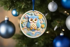 Round Christmas Ornament Sublimation|Clipart Product Image 1