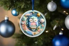 Round Christmas Ornament Sublimation|Clipart Product Image 1