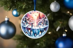 3D Winter Scene with Penguins Sublimation PNG Product Image 4