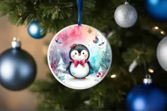 Watercolor Round Christmas PNG Product Image 1