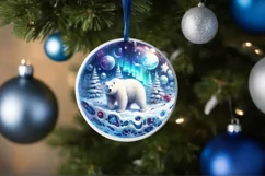 Winter Polar Bear Ornament Sublimation PNG Product Image 4