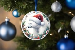 Polar Bear Round Ornament Sublimation PNG Product Image 4