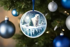 Winter Polar Bear Ornament Sublimation PNG Product Image 4