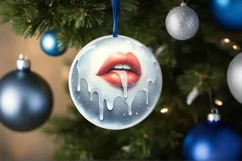 Winter Sexy Lips Ornament Sublimation PNG Product Image 1