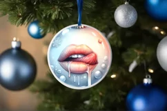 Winter Sexy Lips Ornament Sublimation PNG Product Image 1