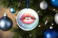 Winter Sexy Lips Ornament Sublimation PNG Product Image 4