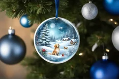 Winter Dog Ornament Sublimation PNG Product Image 4
