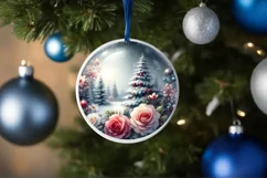 Winter Scene with Flowers Sublimation PNG Product Image 4