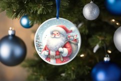 Santa Pastel Round Ornament Sublimation PNG Product Image 4