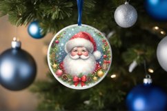 Santa Winter Watercolor Christmas Ornament Sublimation PNG Product Image 4