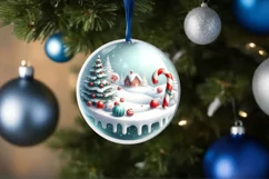Winter Candies Ornament Sublimation PNG Product Image 1