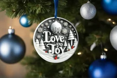 Love and Joy Round Melting Winter Scene Vector PNG Product Image 4