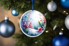 Winter Scene with Flowers Round Ornament PNG Product Image 4