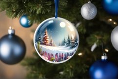 Winter Scene with Flowers Round Ornament PNG Product Image 4