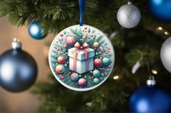 Colorful Winter Gift Round Ornament Sublimation PNG Product Image 4