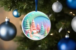 Pastell 3D Winter Scene Sublimation PNG Product Image 1