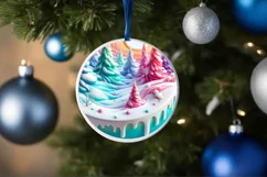 Pastell 3D Winter Scene Sublimation PNG Product Image 4