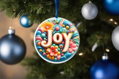 Pastel JOY Round Ornament Sublimation PNG Product Image 4