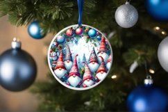 Winter Gnomes Watercollor Christmas Ornament Sublimation Product Image 4