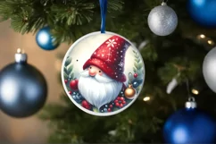 Watercolor Christmas Gnome Ornament Sublimation PNG Product Image 4