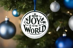 Joy to the World Vector Ornament Sublimation PNG Product Image 4