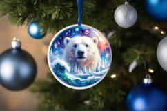 Watercolor 3D Polar Bear Winter Scene Sublimation PNG Product Image 1