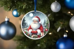 Santa Christmas Ornament Sublimation PNG Product Image 4