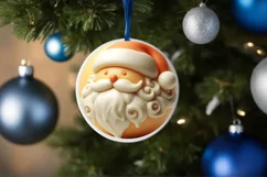 3d Martzipan Santa Christmas Ornament Sublimation PNG Product Image 1