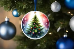 Polar Bear Christmas Ornament Sublimation PNG Product Image 4
