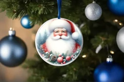 Santa Santa Winter Watercollor Christmas Ornament Product Image 4