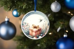 Gift Round Christmas Ornament Sublimation PNG Product Image 4